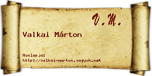 Valkai Márton névjegykártya