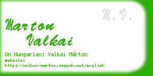 marton valkai business card