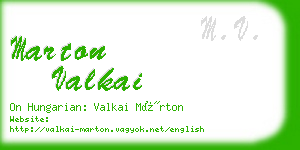 marton valkai business card